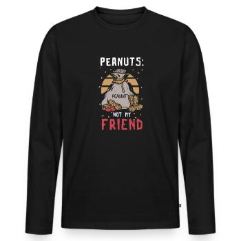 Erdnüsse Nicht Mein Freund Erdnuss-allergiker - Männer Premium Bio Langarmshirt - Schwarz - Vorne - Nico (187cm)