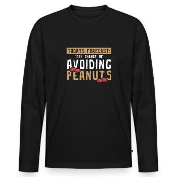 Alles Ist Besser Ohne Erdnüsse Erdnuss-allergiker - Männer Premium Bio Langarmshirt - Schwarz - Vorne - Nico (187cm)