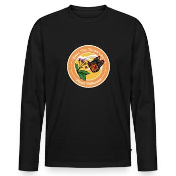 Monarque papillon monarque américain papillon monarque - T-shirt manches longues Premium bio Homme - noir - Devant - Nico (187cm)