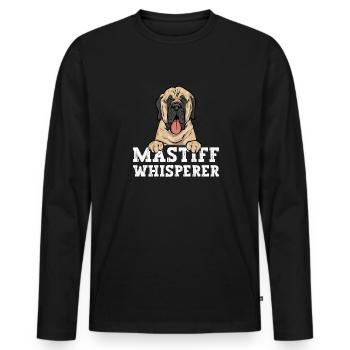 Mastiff Chien Vieux Mastiff anglais - T-shirt manches longues Premium bio Homme - noir - Devant - Nico (187cm)