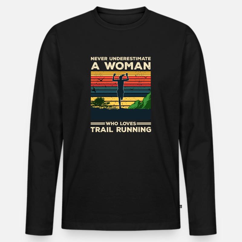 Trail Runner Running Joggen Jogger I Geschenk - Männer Premium Bio Langarmshirt - Schwarz