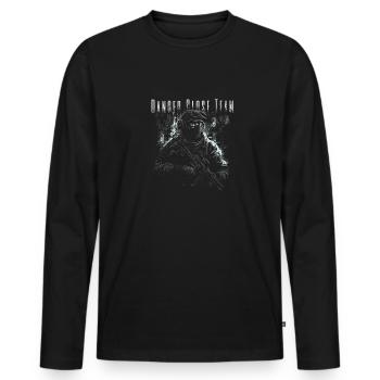 Gefahr Schließen Team - Männer Premium Bio Langarmshirt - Schwarz - Vorne - Nico (187cm)