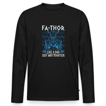 Vathor pour hommes - Fête des pères Cadeau de la fête des pères Viking - T-shirt manches longues Premium bio Homme - noir - Devant - Nico (187cm)