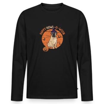 Mastiff Chien Vieux Mastiff anglais - T-shirt manches longues Premium bio Homme - noir - Devant - Nico (187cm)