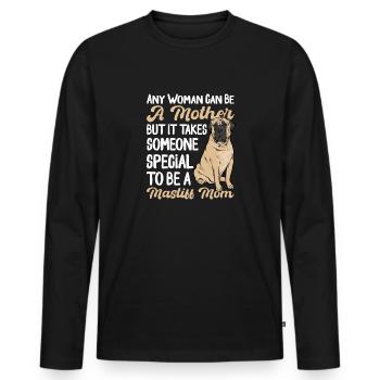 Mastiff Chien Vieux Mastiff anglais - T-shirt manches longues Premium bio Homme - noir - Devant - Nico (187cm)