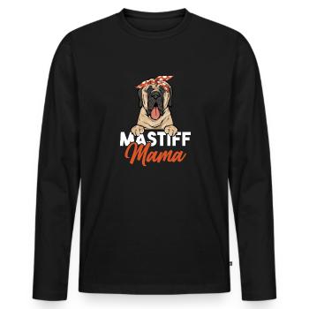 Mastiff Chien Vieux Mastiff anglais - T-shirt manches longues Premium bio Homme - noir - Devant - Nico (187cm)