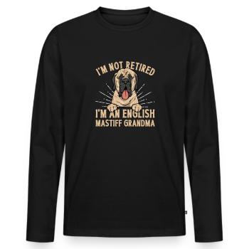 Mastiff Chien Vieux Mastiff anglais - T-shirt manches longues Premium bio Homme - noir - Devant - Nico (187cm)