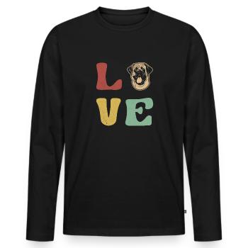 Chien Dogue Vieux Mastiff Anglais - T-shirt manches longues Premium bio Homme - noir - Devant - Nico (187cm)