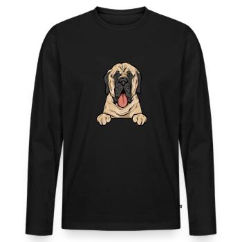Mastiff Chien Vieux Mastiff anglais - T-shirt manches longues Premium bio Homme - noir - Devant - Nico (187cm)