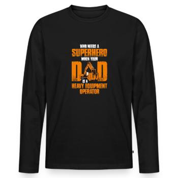 Opérateur de machines de construction Conducteur de pelle Conducteur de pelle Ouvriers de la construction - T-shirt manches longues Premium bio Homme - noir - Devant - Nico (187cm)