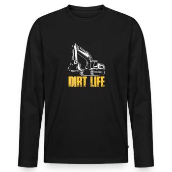 Opérateur de machines de construction Conducteur de pelle Conducteur de pelle Ouvriers de la construction - T-shirt manches longues Premium bio Homme - noir - Devant - Nico (187cm)