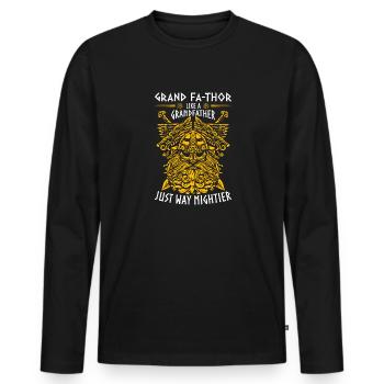Great Vathor - Fête des pères Fête des pères Cadeau Vikings - T-shirt manches longues Premium bio Homme - noir - Devant - Nico (187cm)
