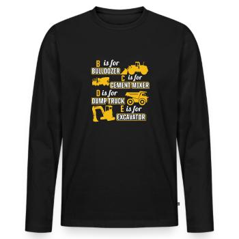 Opérateur de machines de construction Conducteur de pelle Conducteur de pelle Ouvriers de la construction - T-shirt manches longues Premium bio Homme - noir - Devant - Nico (187cm)
