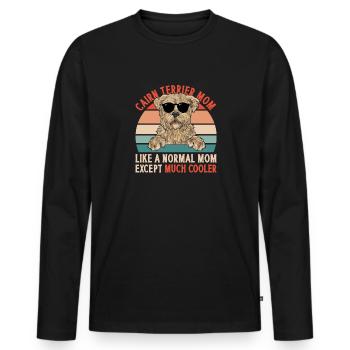 Cairn Terrier Chien - T-shirt manches longues Premium bio Homme - noir - Devant - Nico (187cm)