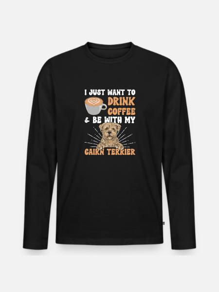 Cairn Terrier Dog - Men's Premium Organic Long Sleeve Shirt - black