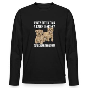 Cairn Terrier Hund - Männer Premium Bio Langarmshirt - Schwarz - Vorne - Nico (187cm)
