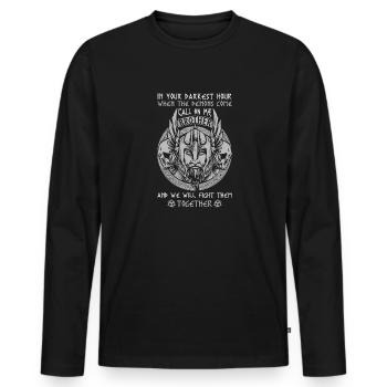 In thy darkest hour, Call Me Brother - Men's Premium Organic Long Sleeve Shirt - black - Front - Nico (187cm)