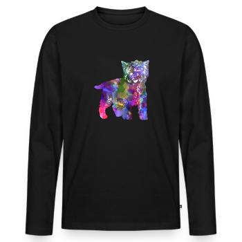 Cairn Terrier Hund - Männer Premium Bio Langarmshirt - Schwarz - Vorne - Nico (187cm)