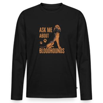 Bloodhound Dog Bloodhound - Men's Premium Organic Long Sleeve Shirt - black - Front - Nico (187cm)