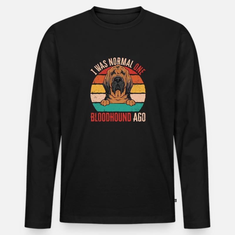 Bloodhound Hund Bluthund - Männer Premium Bio Langarmshirt - Schwarz