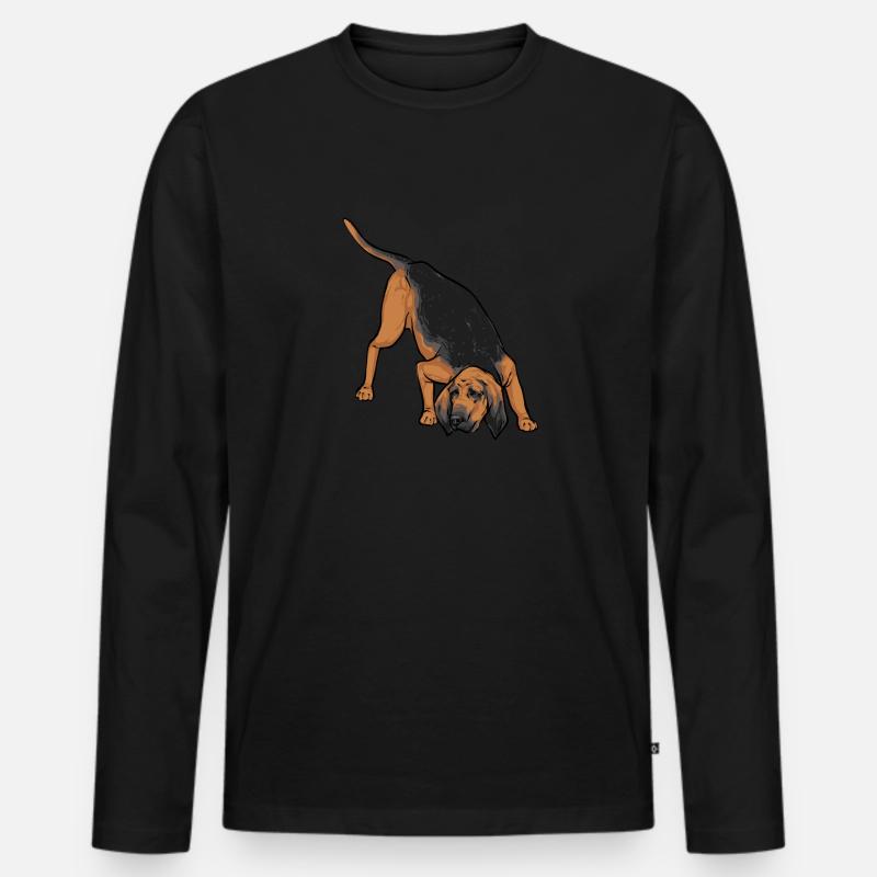 Bloodhound Hund Bluthund - Männer Premium Bio Langarmshirt - Schwarz