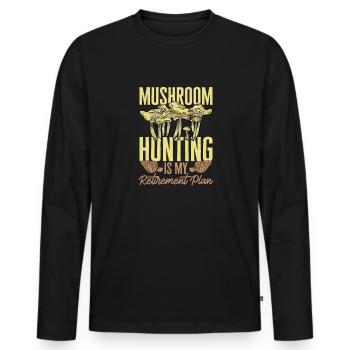Cueillette de champignons Cueillette de champignons Cueillette de champignons - T-shirt manches longues Premium bio Homme - noir - Devant - Nico (187cm)