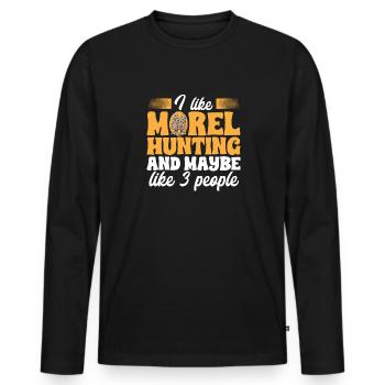 Cueillette de champignons Cueillette de champignons Cueillette de champignons - T-shirt manches longues Premium bio Homme - noir - Devant - Nico (187cm)