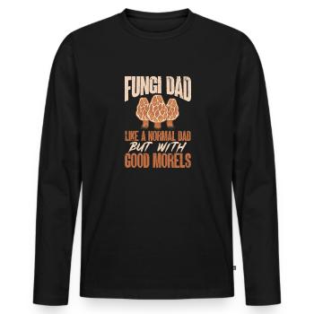 Cueillette de champignons Cueillette de champignons Cueillette de champignons - T-shirt manches longues Premium bio Homme - noir - Devant - Nico (187cm)