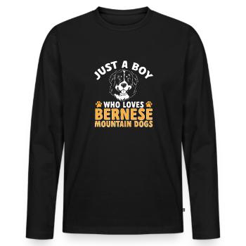 Bouvier bernois - T-shirt manches longues Premium bio Homme - noir - Devant - Nico (187cm)