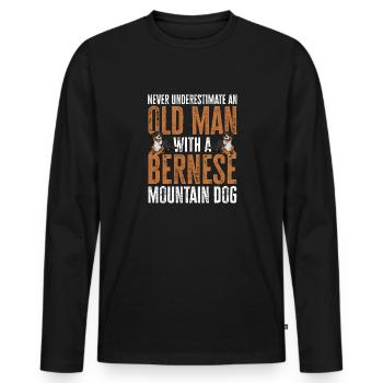 Bernese Mountain Dog - Men's Premium Organic Long Sleeve Shirt - black - Front - Nico (187cm)