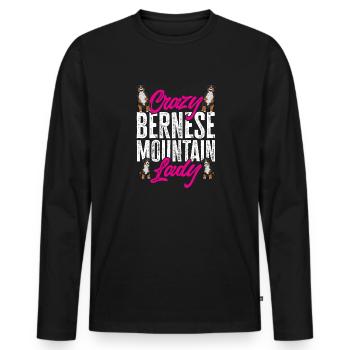 Berner Sennenhund - Männer Premium Bio Langarmshirt - Schwarz - Vorne - Nico (187cm)