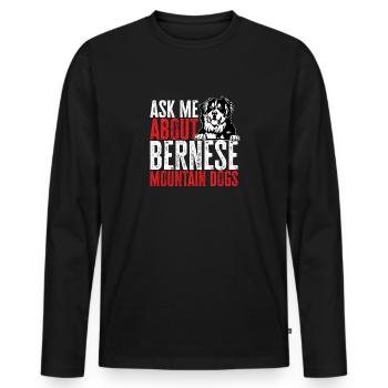 Berner Sennenhund - Männer Premium Bio Langarmshirt - Schwarz - Vorne - Nico (187cm)