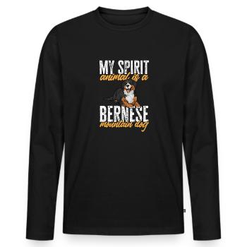 Bouvier bernois - T-shirt manches longues Premium bio Homme - noir - Devant - Nico (187cm)