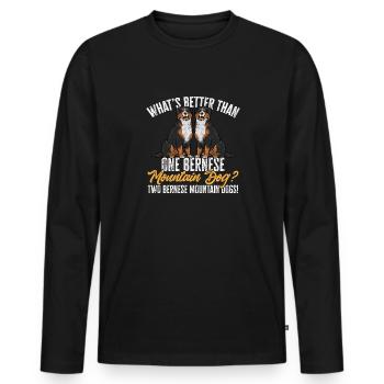 Berner Sennenhund - Männer Premium Bio Langarmshirt - Schwarz - Vorne - Nico (187cm)