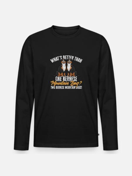 Berner Sennenhund - Männer Premium Bio Langarmshirt - Schwarz