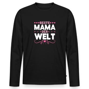 Pour la meilleure maman du monde! Pour la fête des mères - T-shirt manches longues Premium bio Homme - noir - Devant - Nico (187cm)