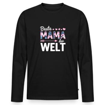 Pour la meilleure maman du monde! Pour la fête des mères - T-shirt manches longues Premium bio Homme - noir - Devant - Nico (187cm)