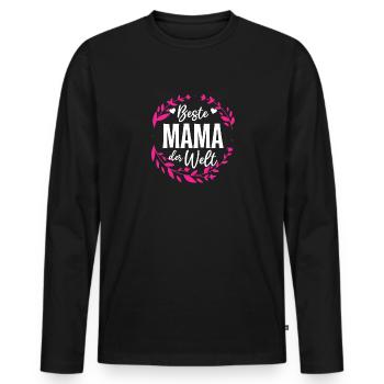 Pour la meilleure maman du monde! Pour la fête des mères - T-shirt manches longues Premium bio Homme - noir - Devant - Nico (187cm)