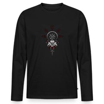 Celtic Vikinger Vegvisir compas Vikings - T-shirt manches longues Premium bio Homme - noir - Devant - Nico (187cm)