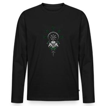 Celtique Viking Vegvisir Boussole Viking - T-shirt manches longues Premium bio Homme - noir - Devant - Nico (187cm)
