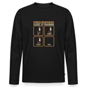 Bouvier bernois - T-shirt manches longues Premium bio Homme - noir - Devant - Nico (187cm)