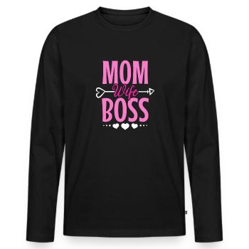 Pour la meilleure maman du monde! Pour la fête des mères - T-shirt manches longues Premium bio Homme - noir - Devant - Nico (187cm)