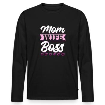 Pour la meilleure maman du monde! Pour la fête des mères - T-shirt manches longues Premium bio Homme - noir - Devant - Nico (187cm)