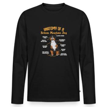 Berner Sennenhund - Männer Premium Bio Langarmshirt - Schwarz - Vorne - Nico (187cm)