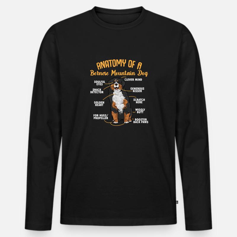 Berner Sennenhund - Männer Premium Bio Langarmshirt - Schwarz