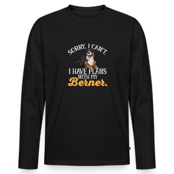 Bouvier bernois - T-shirt manches longues Premium bio Homme - noir - Devant - Nico (187cm)