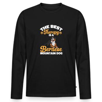 Bouvier bernois - T-shirt manches longues Premium bio Homme - noir - Devant - Nico (187cm)