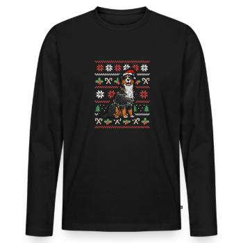 Bouvier bernois - T-shirt manches longues Premium bio Homme - noir - Devant - Nico (187cm)
