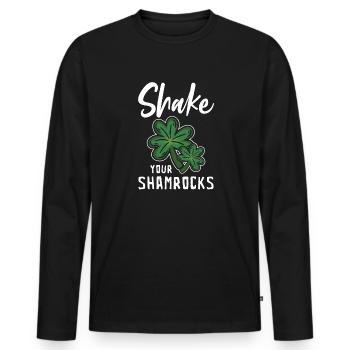 Lustige Irische Saint Patricks Day Shake Your - Männer Premium Bio Langarmshirt - Schwarz - Vorne - Nico (187cm)
