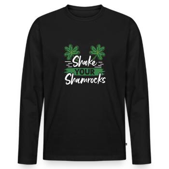 Drôle de Saint Patrick irlandais Shake Your - T-shirt manches longues Premium bio Homme - noir - Devant - Nico (187cm)